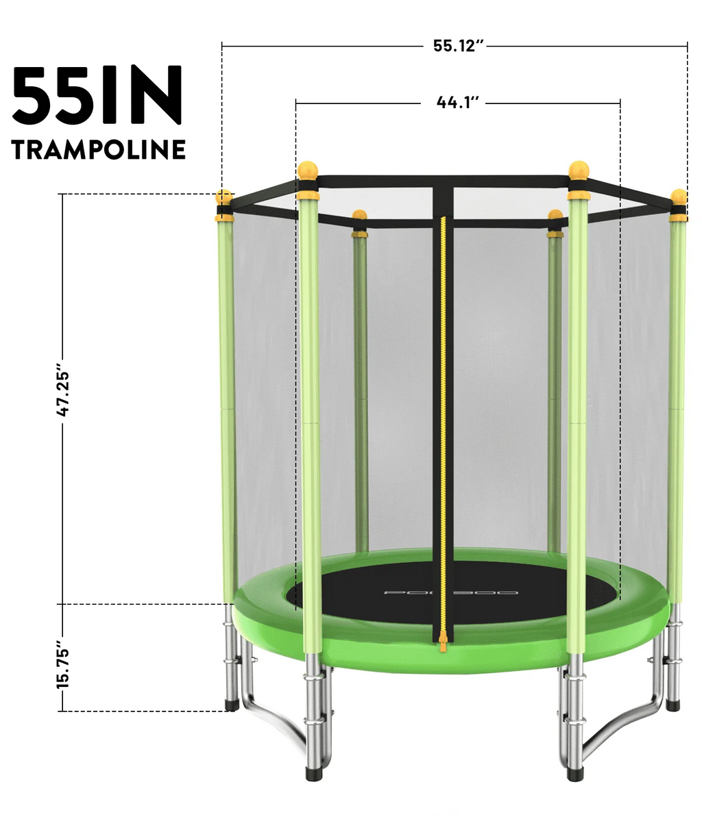 55 Trampoline with Safety Enclosure Net Y361646