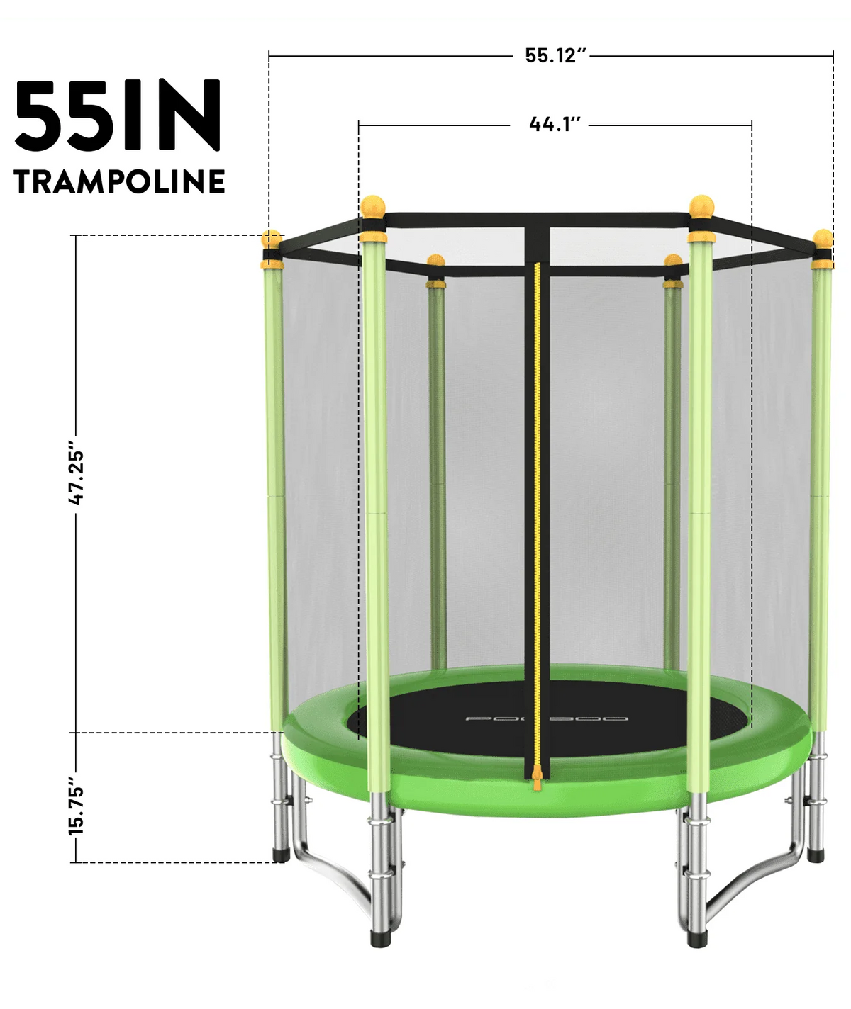 55 Trampoline with Safety Enclosure Net Y361646
