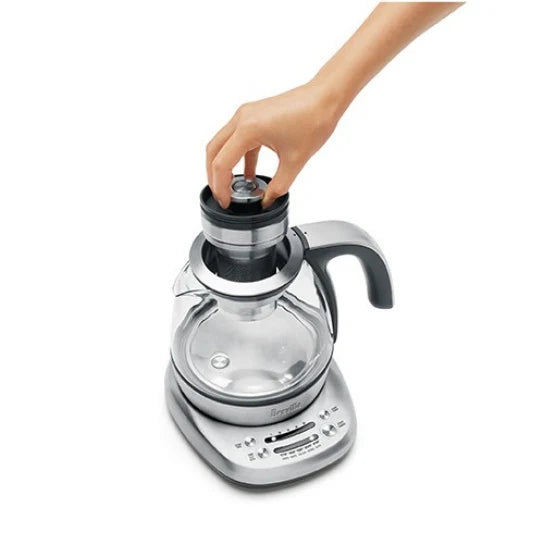 1.0L Brushed Stainless Steel and Glass Compact Kettle X700624