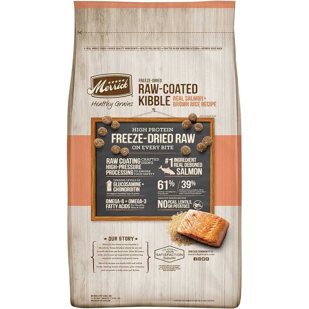 Healthy Grains Freeze Dried Raw Coated Dry Dog Food Brown Rice Recipe C5213