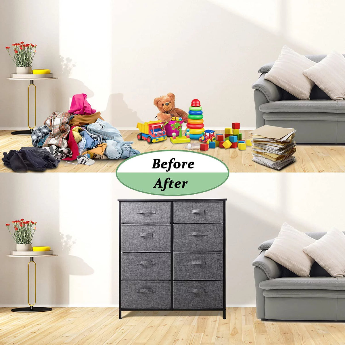 Grey 8 Drawer Dresser Z360453