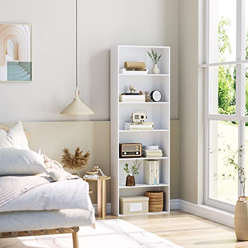 6-Tier Dark Gray Freestanding Bookcase and Bookshelf T199175
