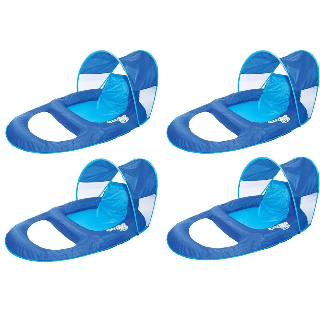 Spring Float Recliner Pool Lounge Chair with Sun Canopy 4-Pack G456055