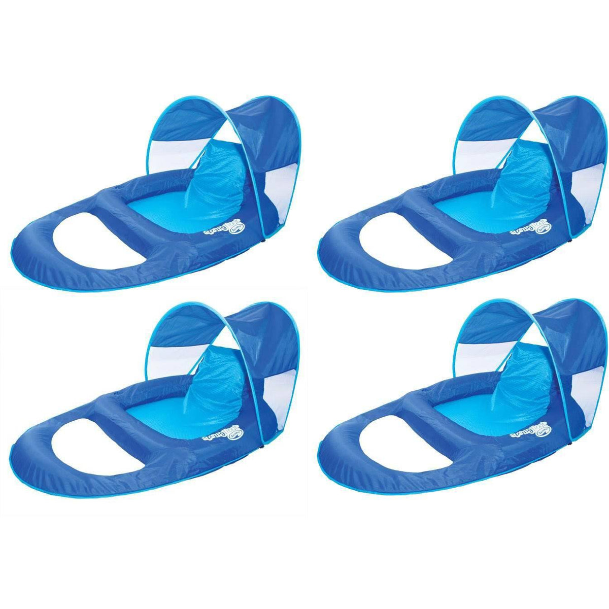 Spring Float Recliner Pool Lounge Chair with Sun Canopy 4-Pack G456055
