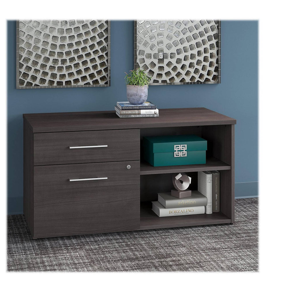 Storm Gray Storage Cabinet with Drawers and Shelves W1676