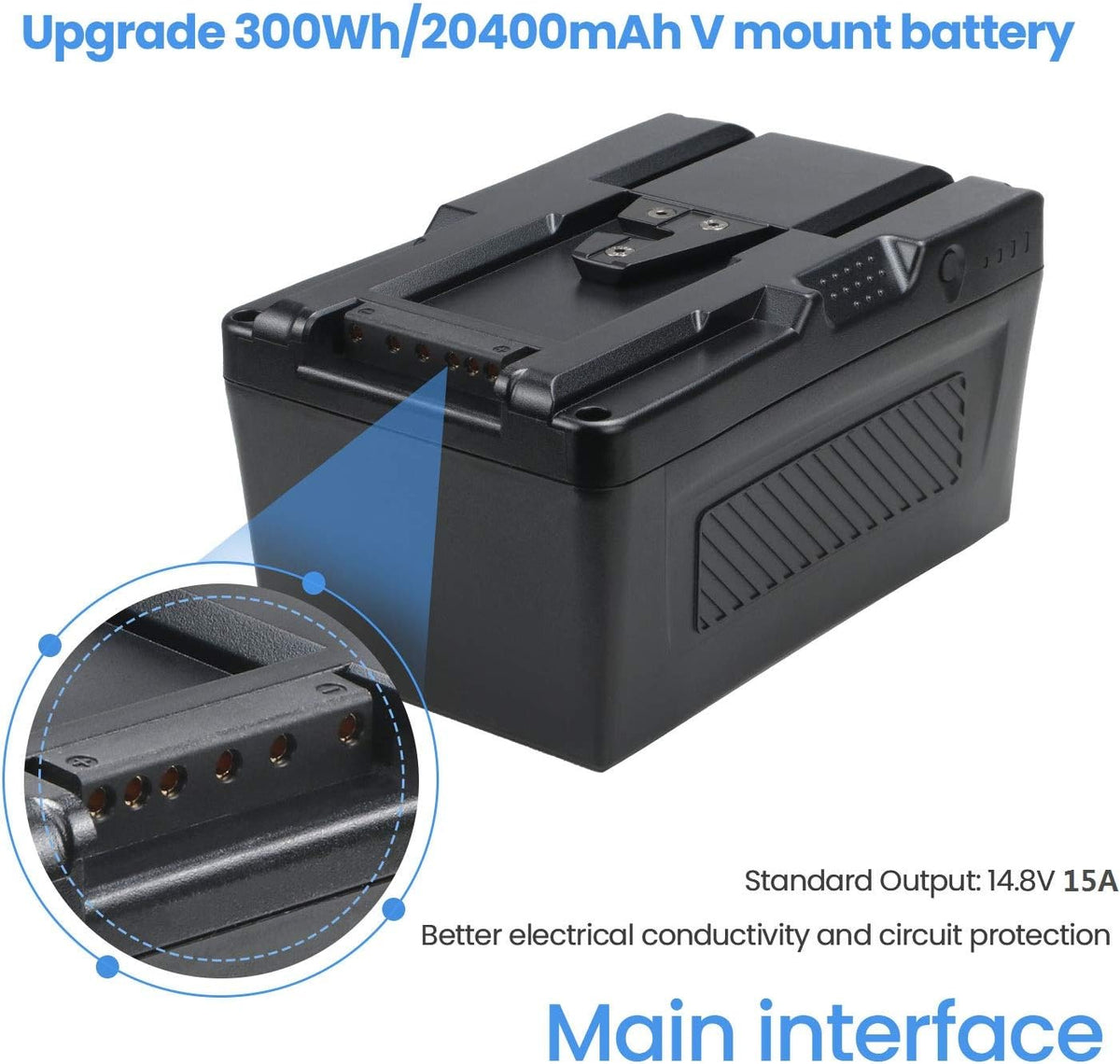 300Wh V Mount Battery with 5A D-tap Charger and D-Tap Cable B6195