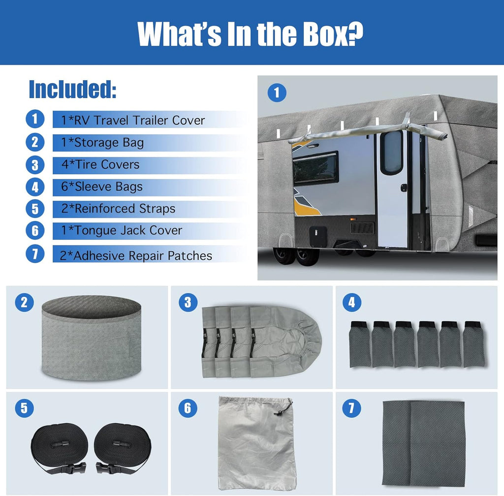 6 Layers Windproof UV Resistant RV Cover 27'1''-30' M7620