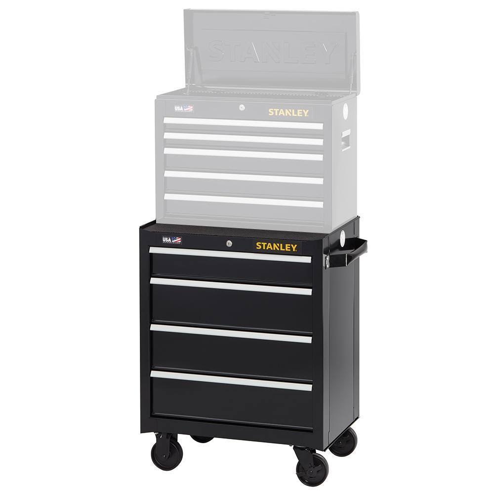 Black 4-Drawer Rolling Tool Cabinet W752
