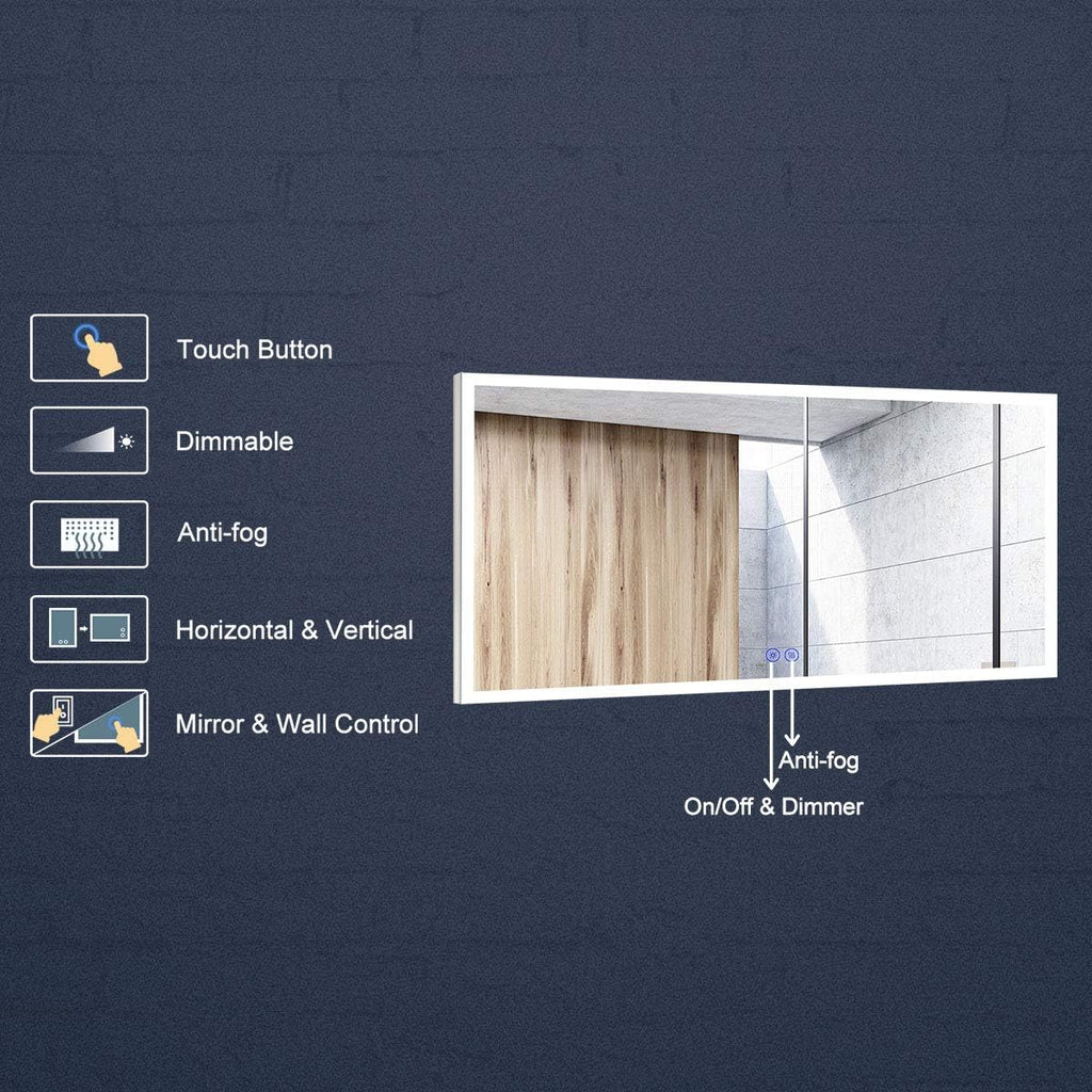 70 x 32 in Dimmable LED Anti-Fog Bathroom Mirror Y410728
