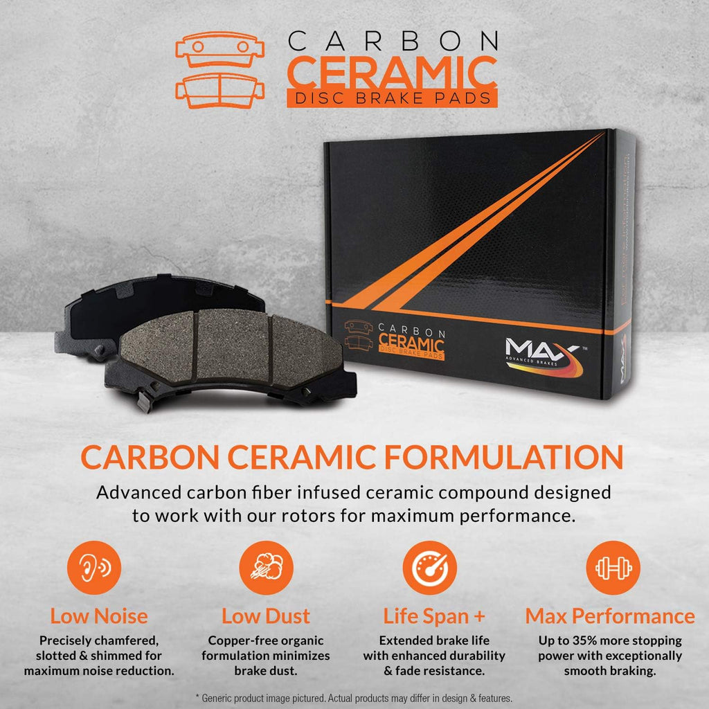 Rear Max Brakes Premium XDS Rotors with Carbon Ceramic Pads H52384