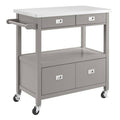 Stainless Steel Top Kitchen Cart in Gray W7471