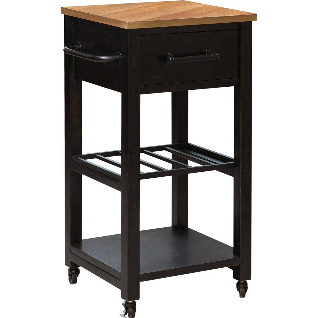 Black Wood Kitchen Cart N91868
