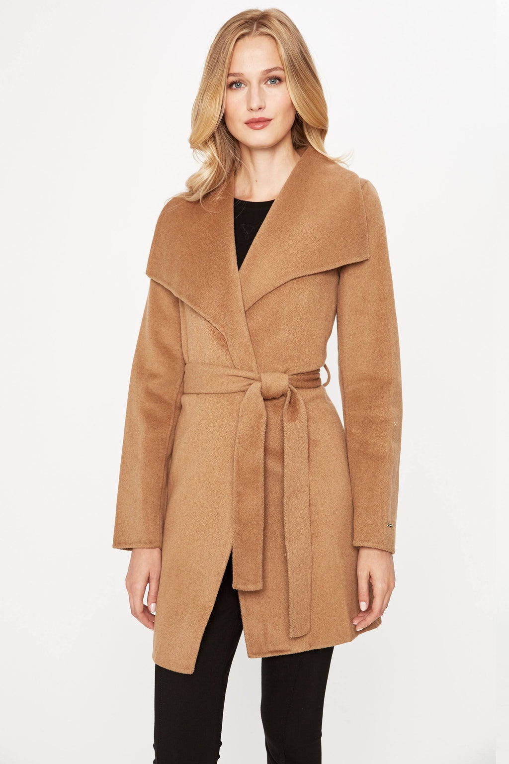 Camel Wool-Blend Wrap Coat Y410074