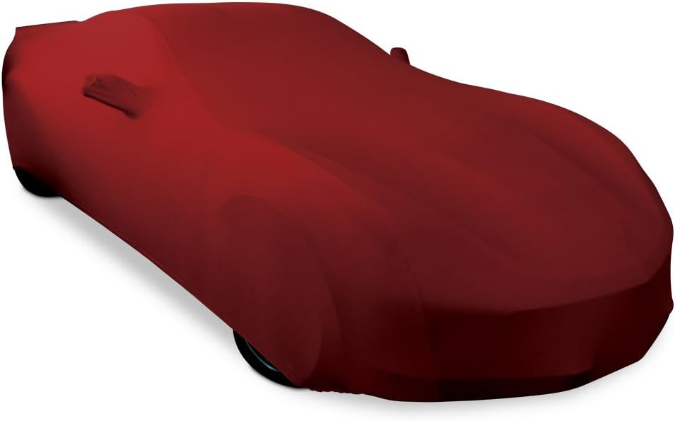 Dark Red Stretch Satin Indoor Car Cover Z7041