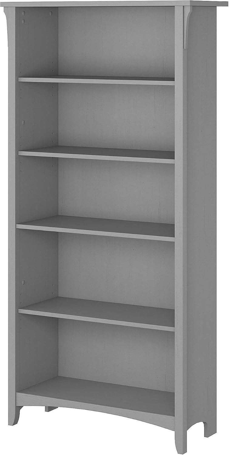 5 Shelf Bookcase in Antique White Y444