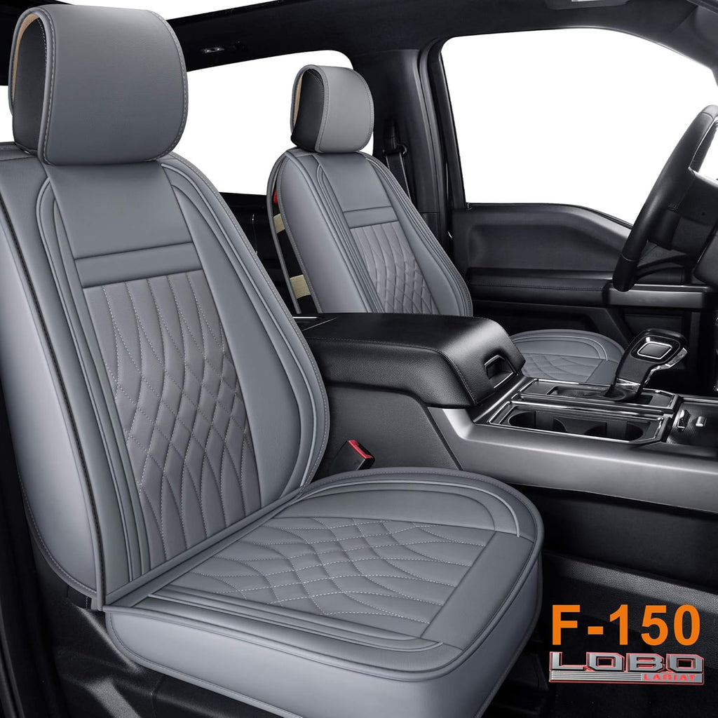 Pickup Seat Covers Crew Cab Faux Leather Gray Full Set S159600