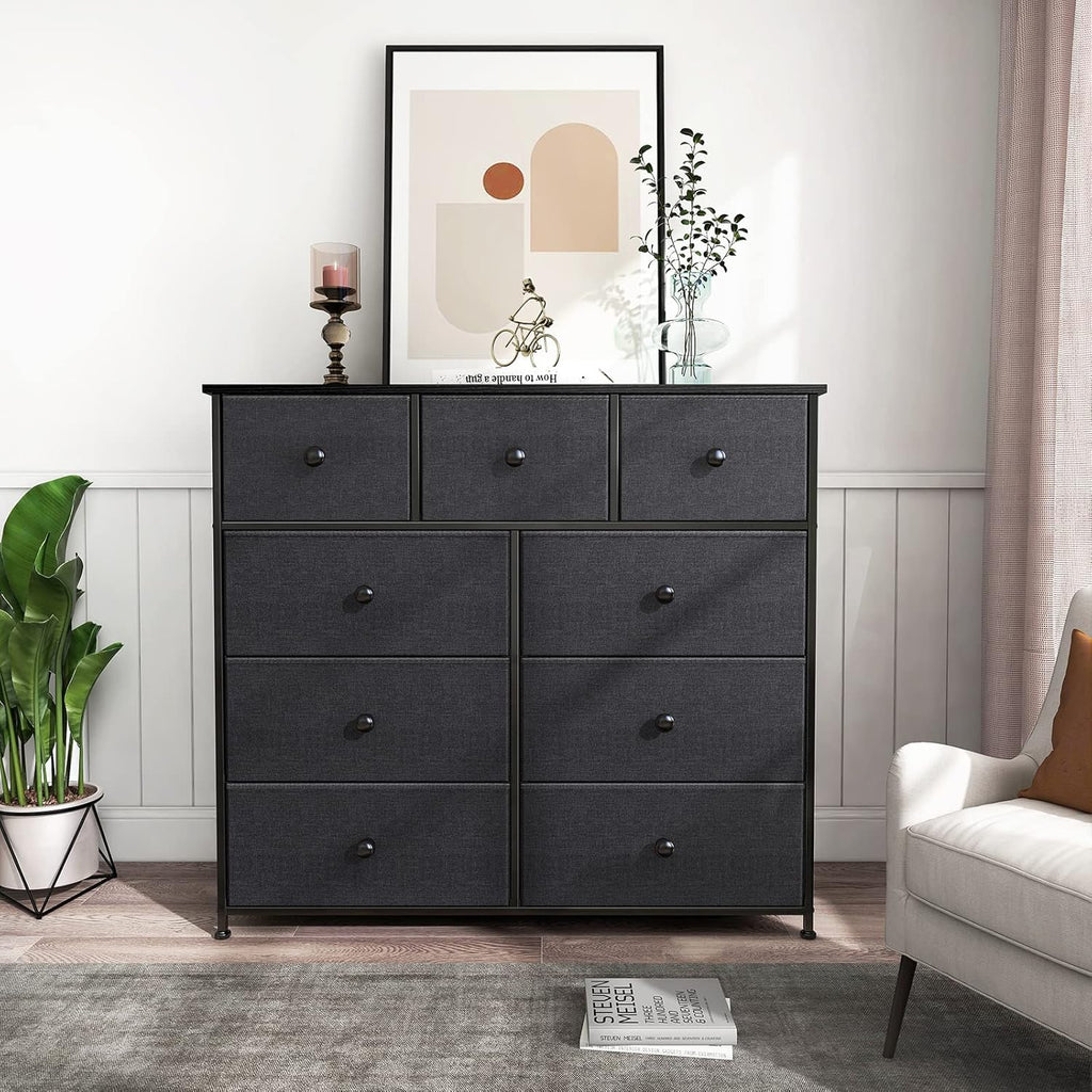 Black Grey 9 Drawer Dresser G93298