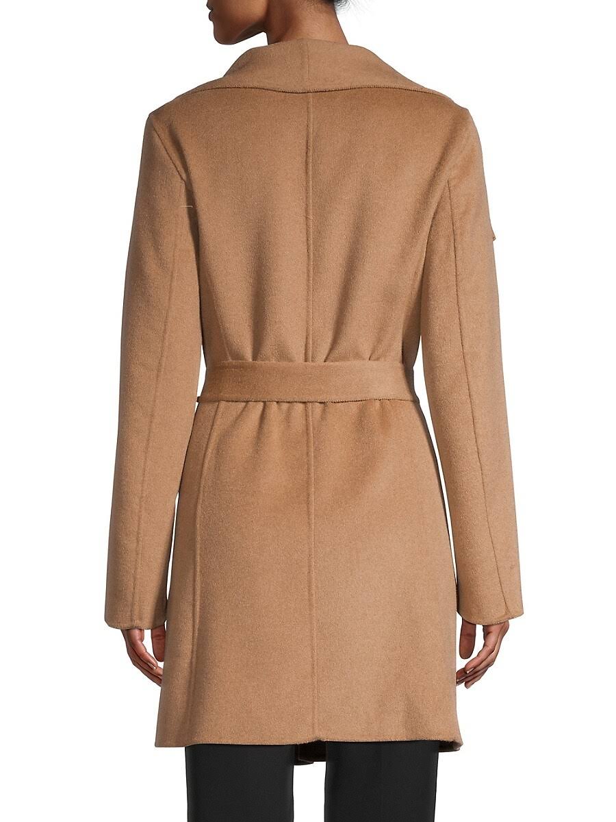 Camel Wool-Blend Wrap Coat Y410074
