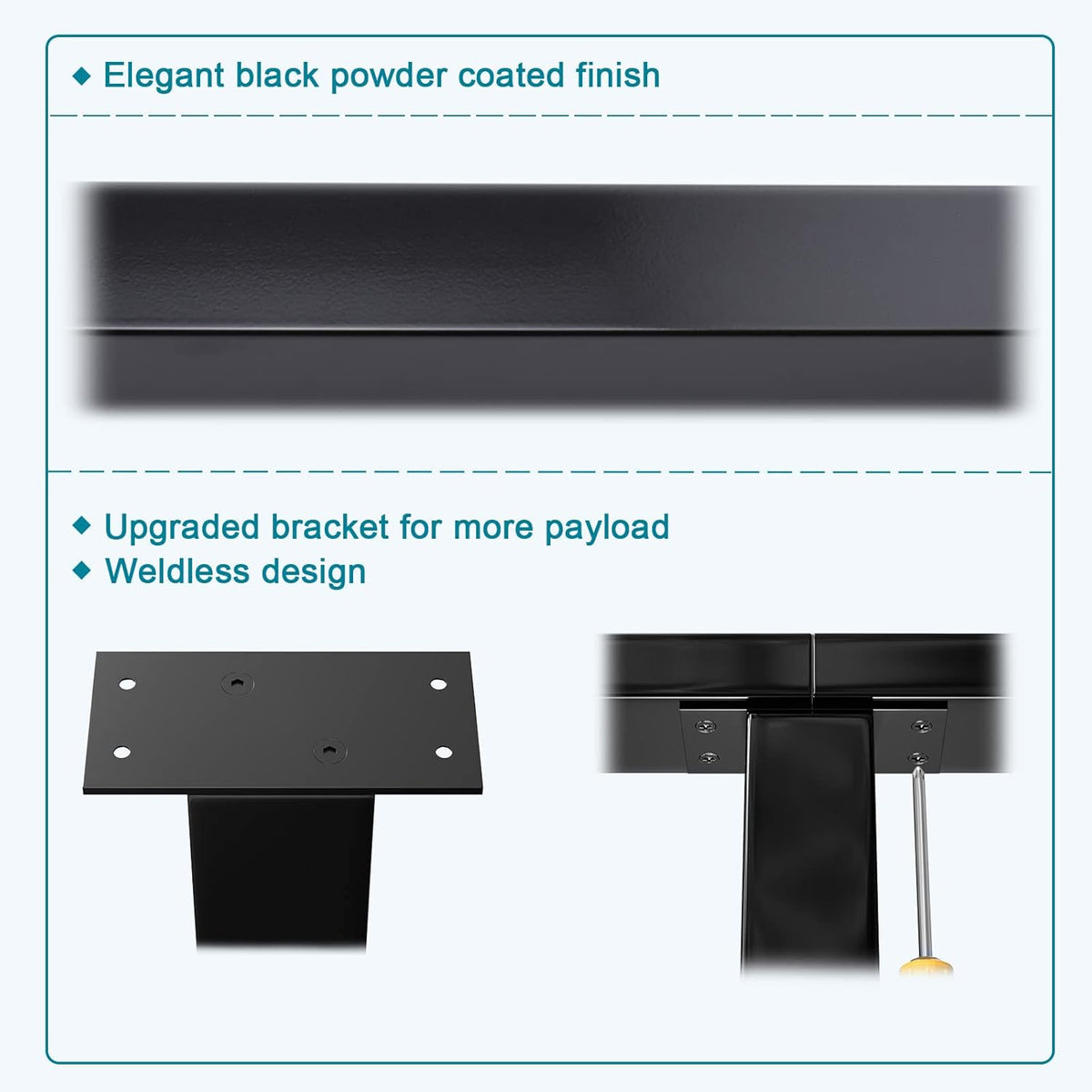 Black Square Stainless Steel Cable Railing Post 4Pack B17602