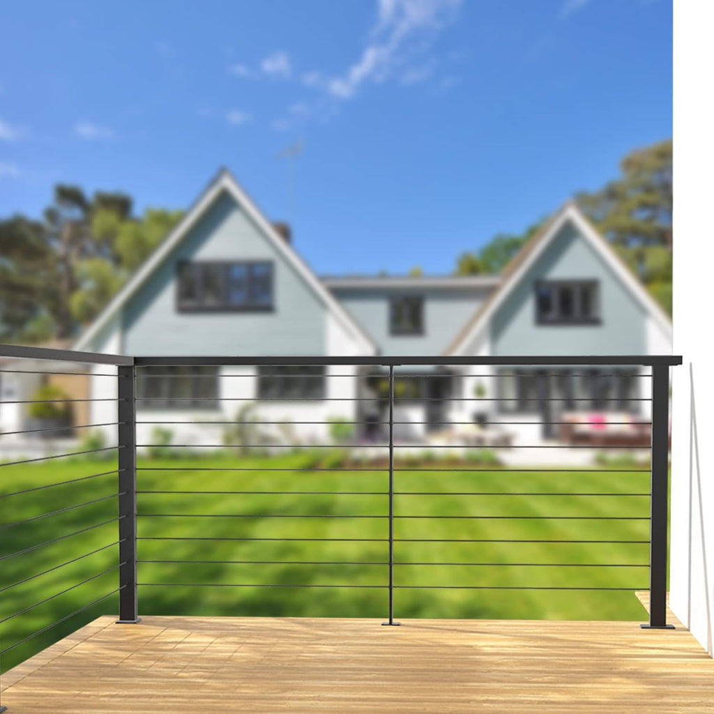 Black Square Stainless Steel Cable Railing Post 4Pack B17602