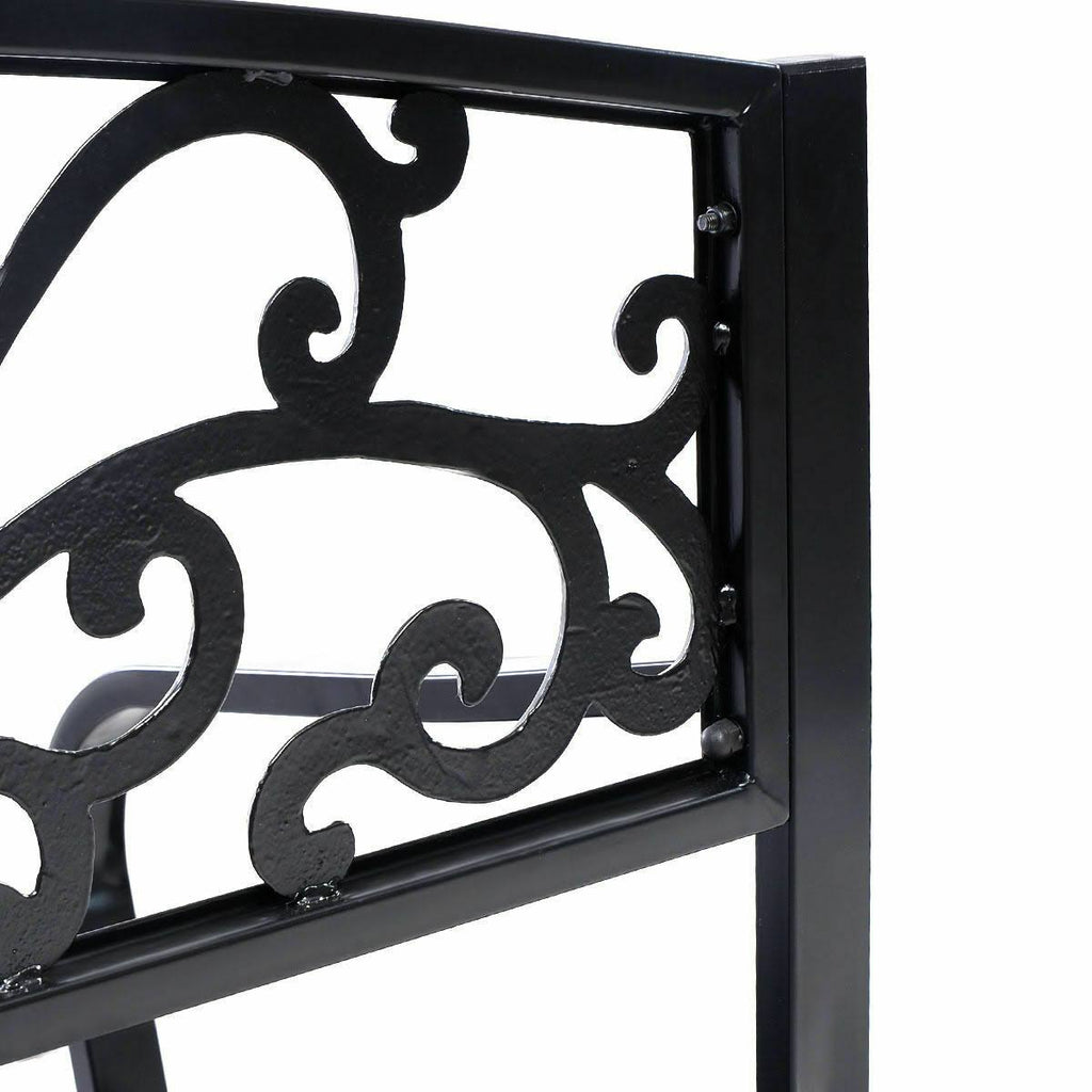 50x22 Steel Frame Cast Iron Backrest Garden Bench E4981