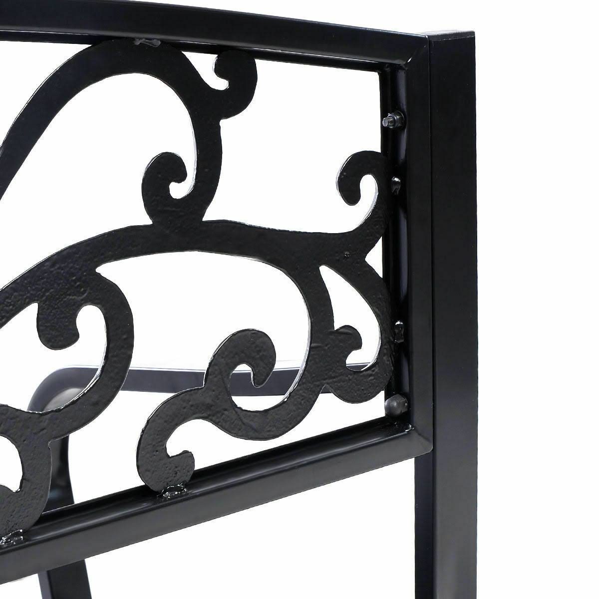 50x22 Steel Frame Cast Iron Backrest Garden Bench E4981