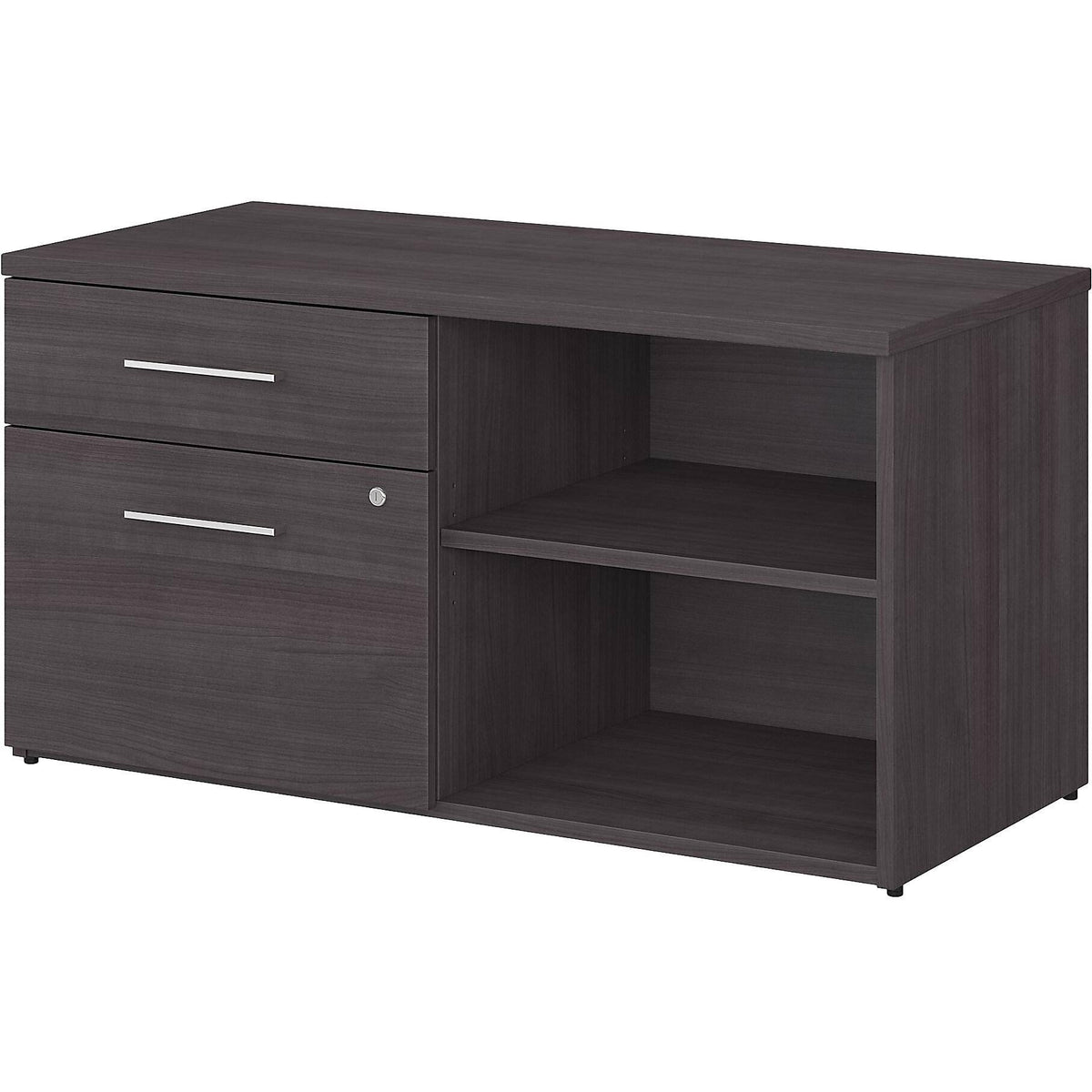 Storm Gray Storage Cabinet with Drawers and Shelves W1676