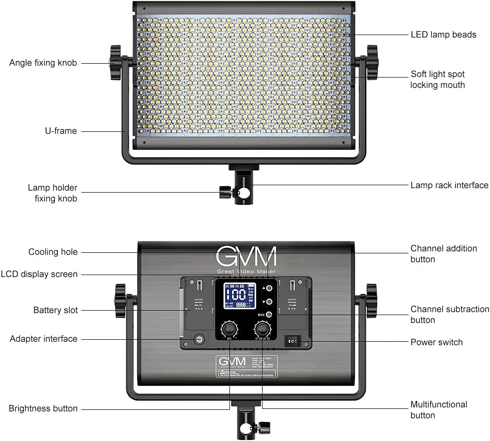 RGB LED Video Light 65W 2 Packs Aluminum Alloy U255427