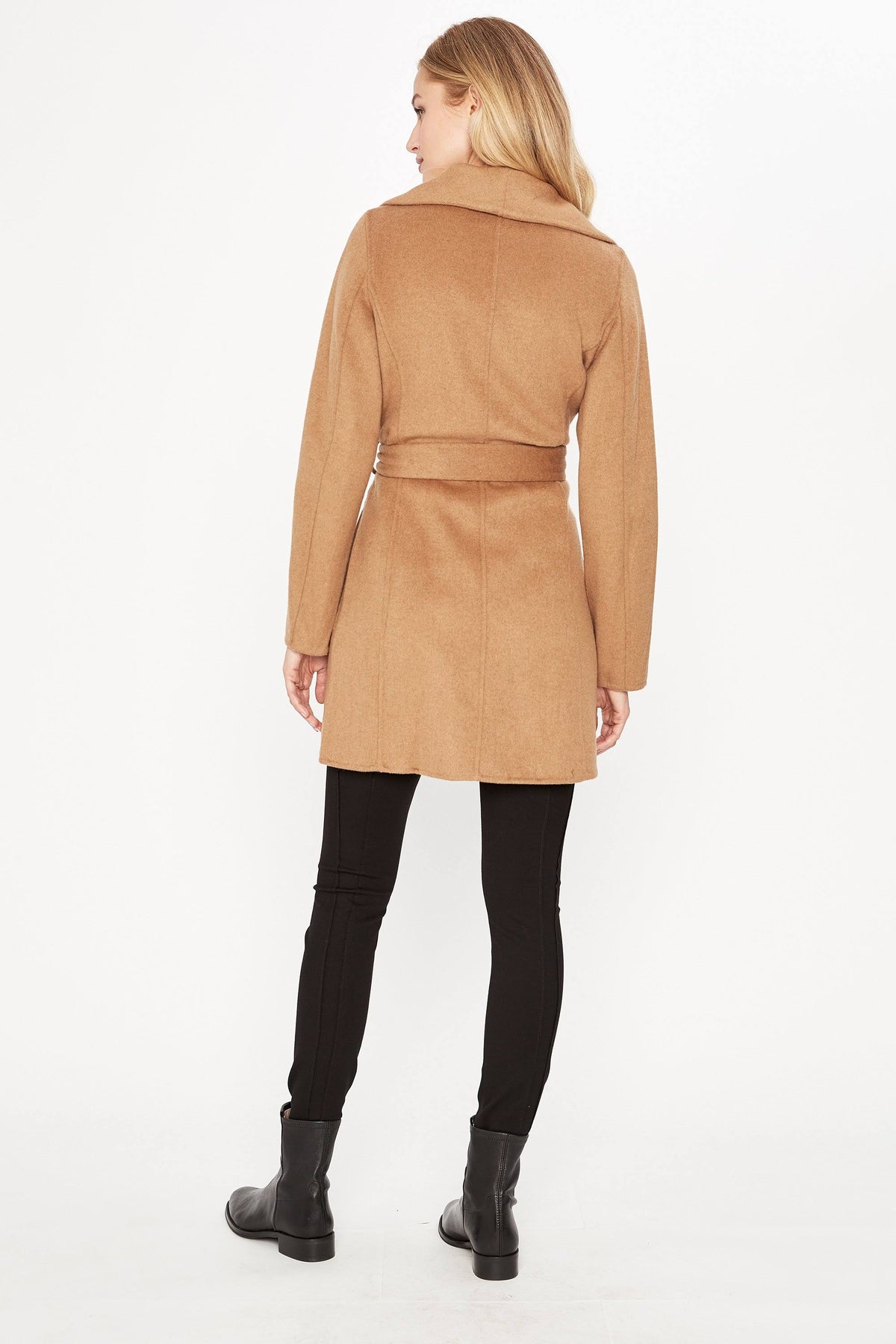 Camel Wool-Blend Wrap Coat Y410074