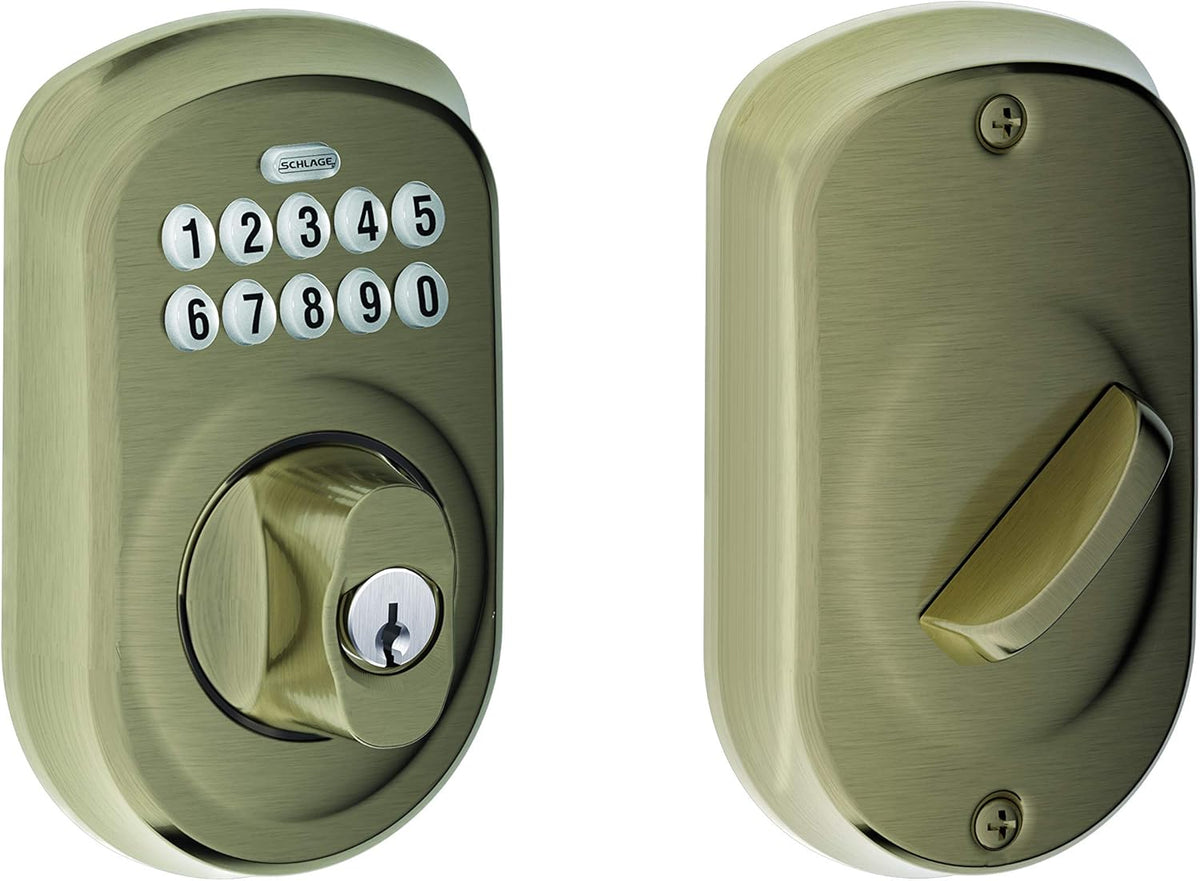 Keypad Deadbolt Electronic Keyless Entry Lock Bright Brass P315482