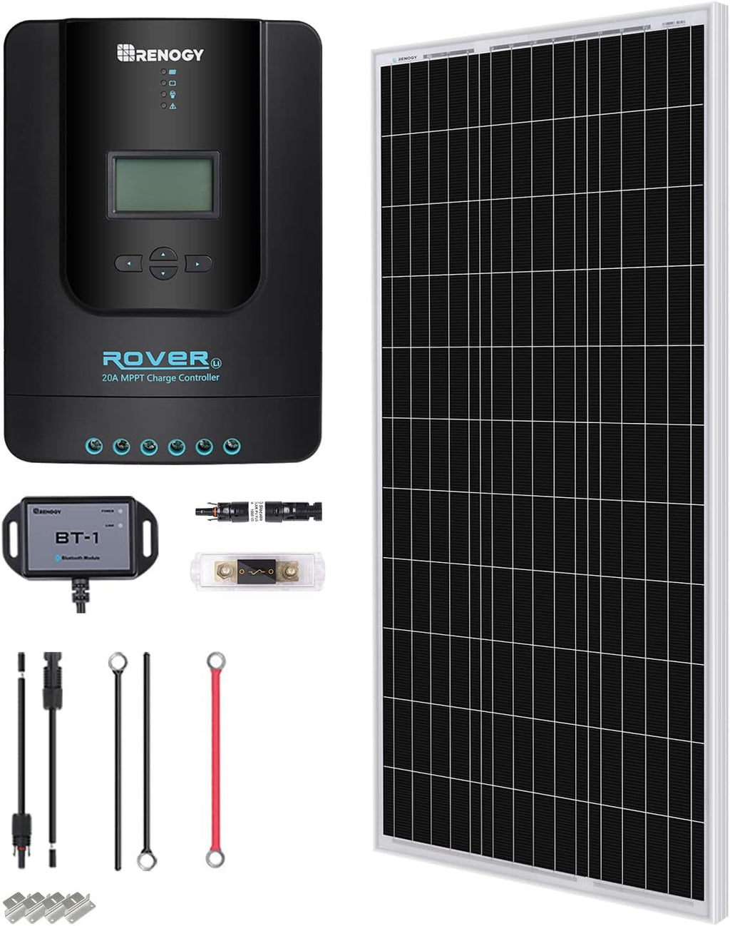 400 Watt 12 Volt 4 Pcs 100W Solar Panel with Charge Controller and Mounting Brackets I2501