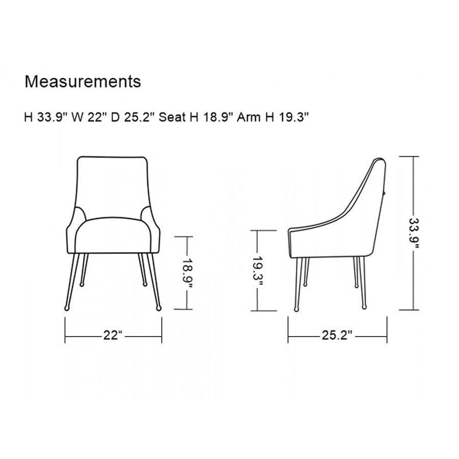 Grey Velvet Gold Dining Chair Set of 2 T996