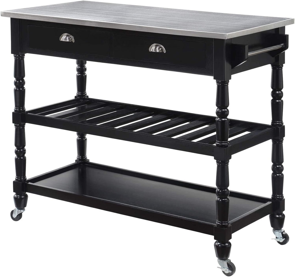 3-Tier Stainless Steel Kitchen Cart with Drawers H816