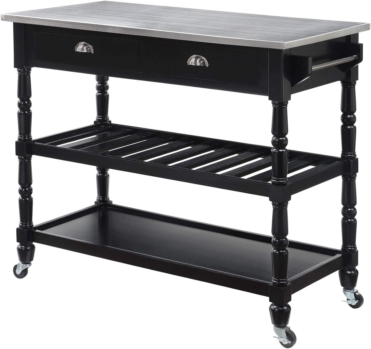 3-Tier Stainless Steel Kitchen Cart with Drawers H816
