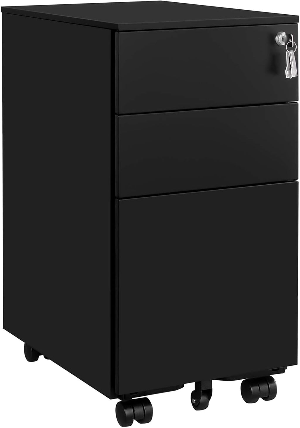 Black 3 Drawer Steel File Cabinet with Lock P4984