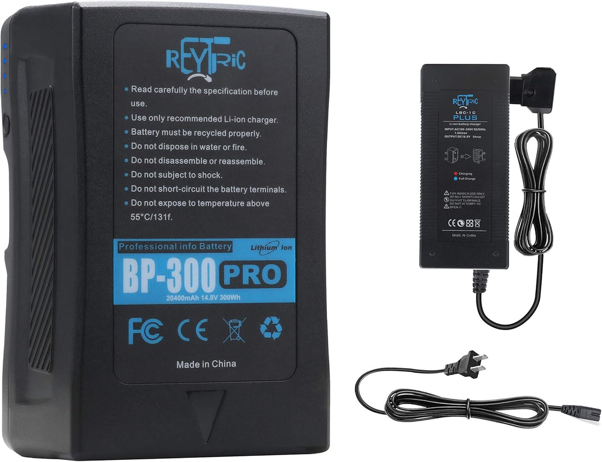 300Wh V Mount Battery with 5A D-tap Charger and D-Tap Cable B6195