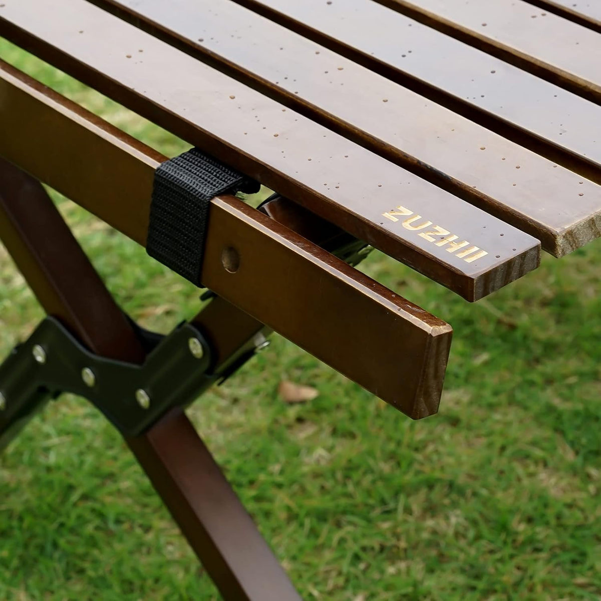 3ft Low Height Portable Folding Wooden Camping Table with Carry Bag E332844