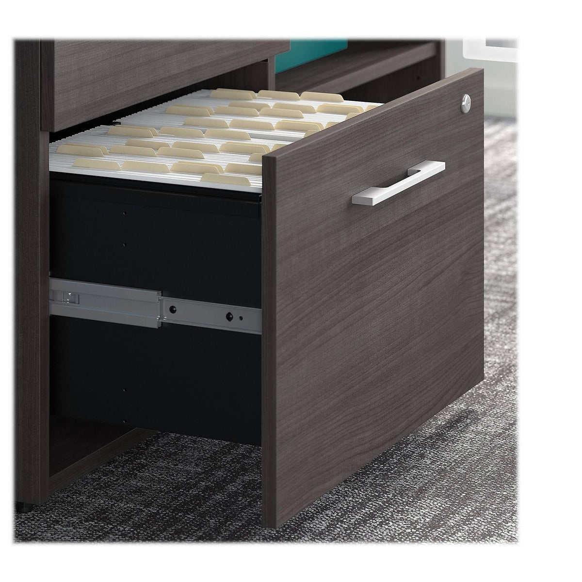 Storm Gray Storage Cabinet with Drawers and Shelves W1676