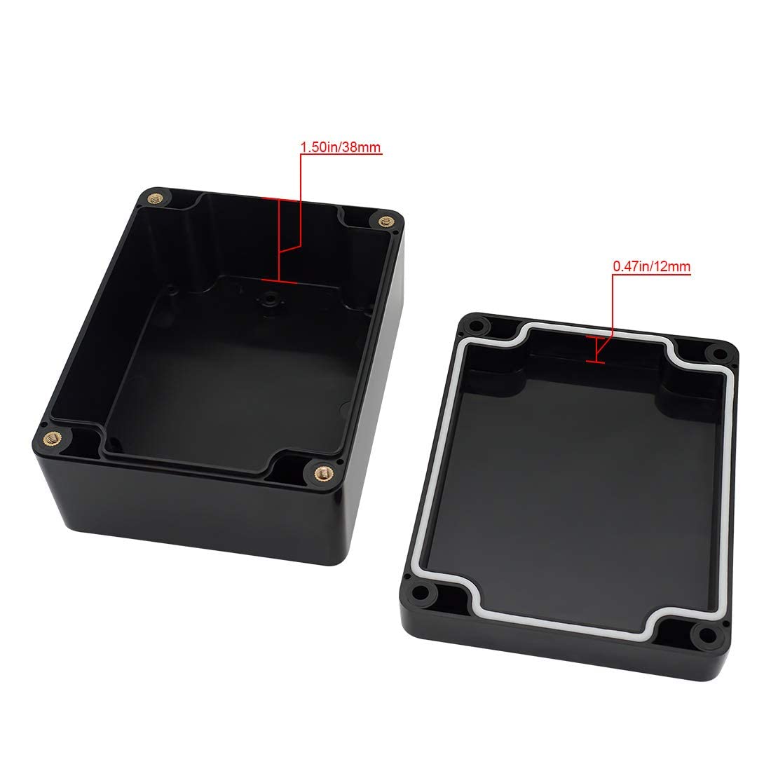ABS Plastic Electrical Project Box Black 4.5 x 3.5 x 2.1 inch G918217