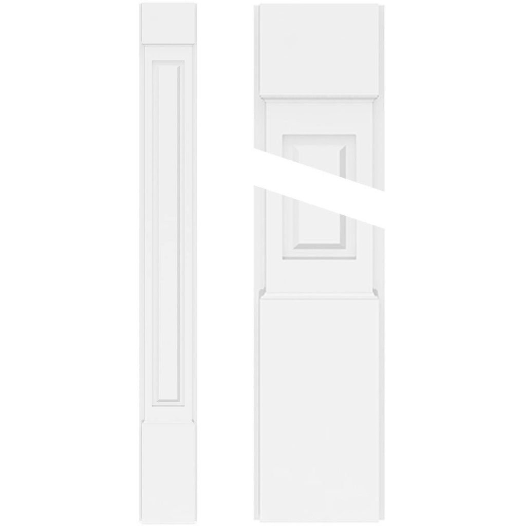 Raised Panel PVC Pilaster with Capital and Base (Pair) V195591