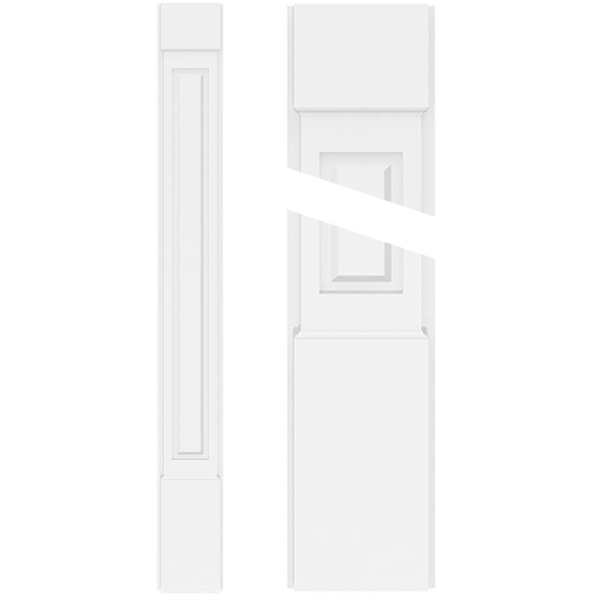 Raised Panel PVC Pilaster with Capital and Base (Pair) V195591