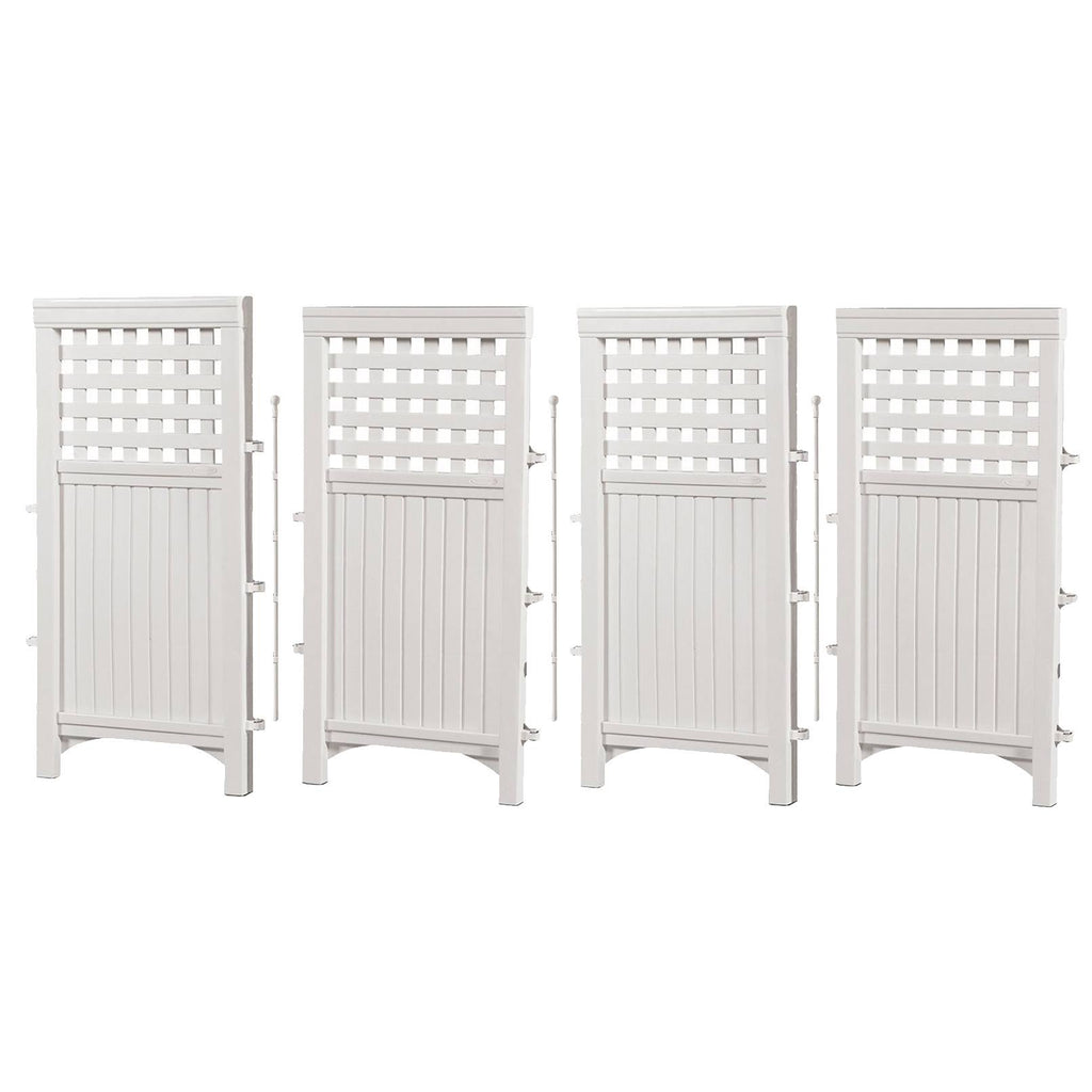 White 4 Panel Gated Fence 5 Pack T263