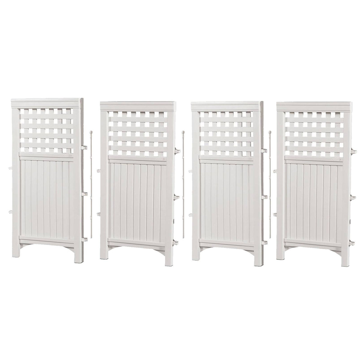 White 4 Panel Gated Fence 5 Pack T263