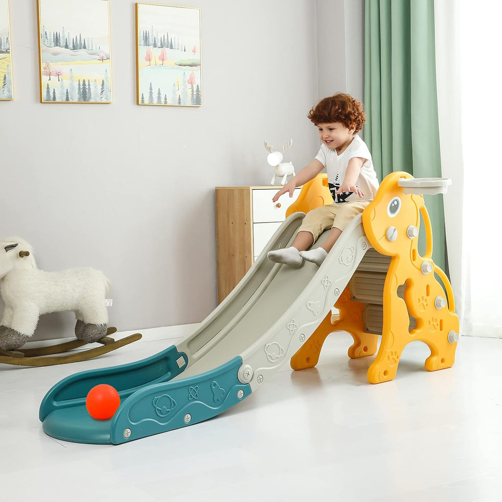 Kids Playground Slide with Basketball Hoop U45274