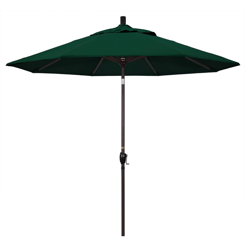 9 ft. Aluminum Push Tilt Patio Umbrella in Hunter Green Olefin S961