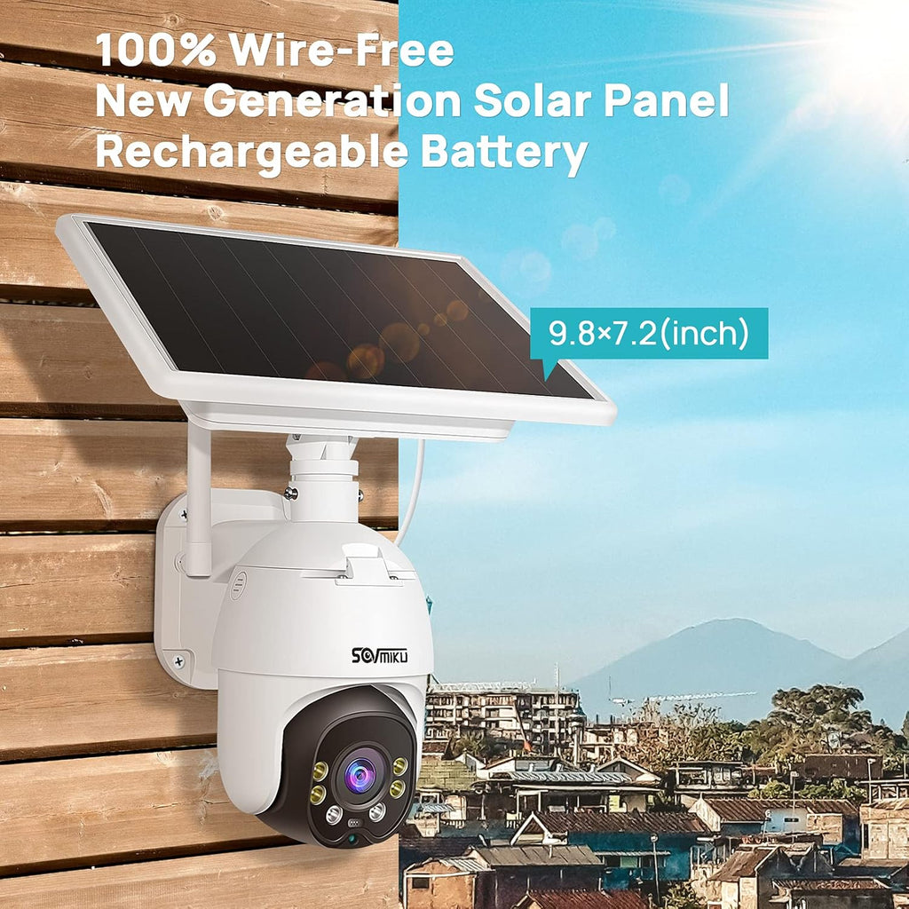 Solar Battery Powered 1080P PTZ Security Camera with 4X Digital Zoom M9329