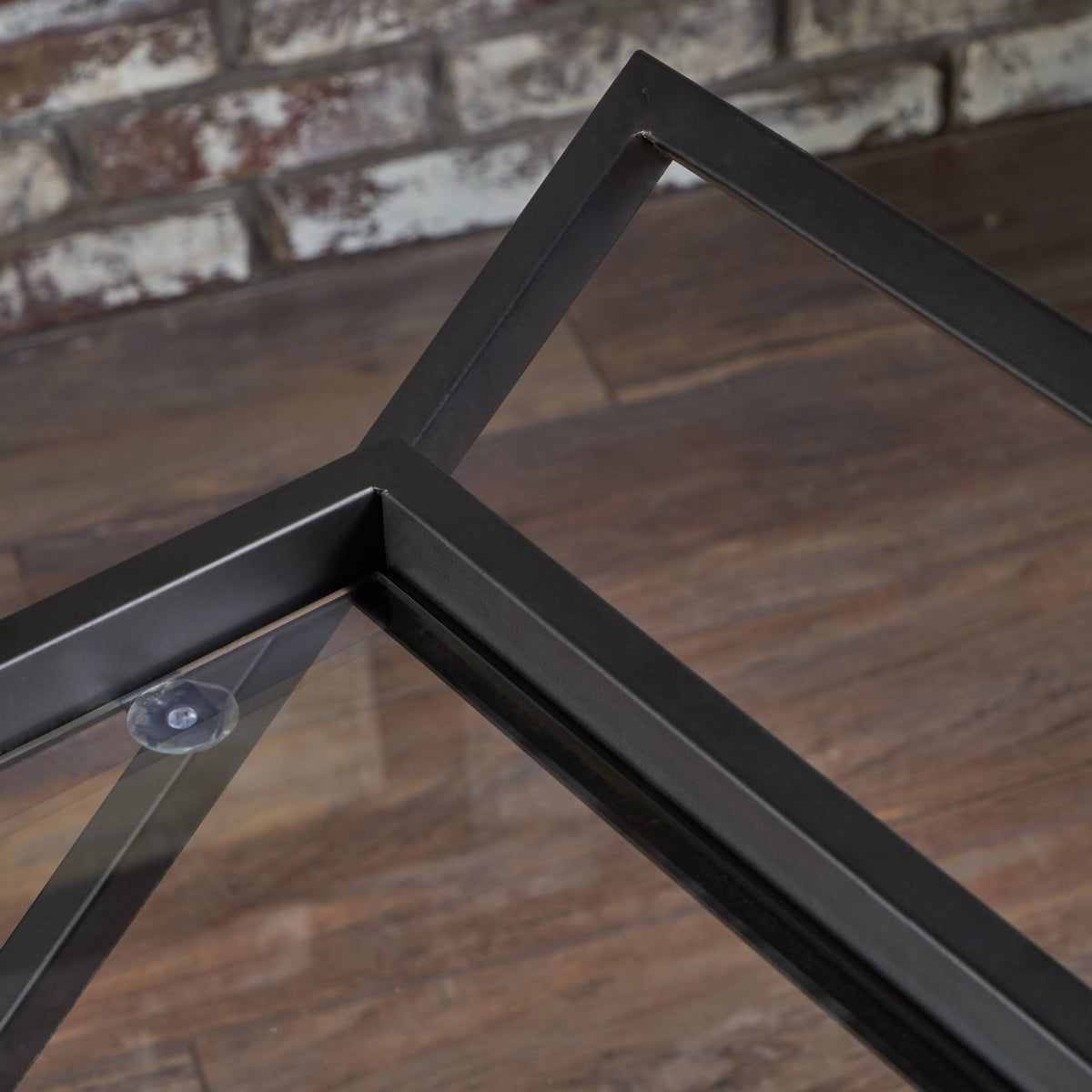 Black Tempered Glass Iron Bar Cart D4811