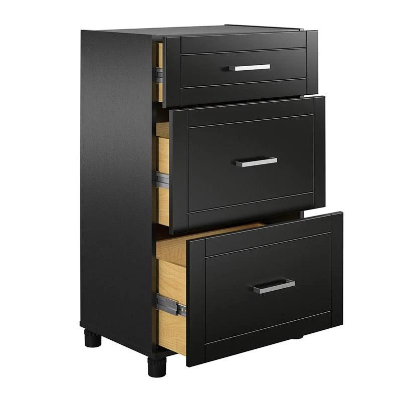 Black 3 Drawer Base Cabinet V685004