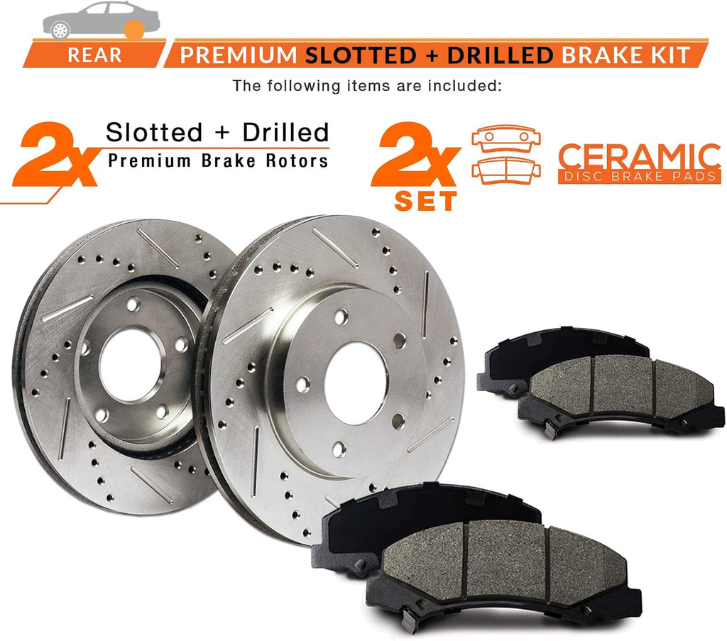 Rear Max Brakes Premium XDS Rotors with Carbon Ceramic Pads H52384