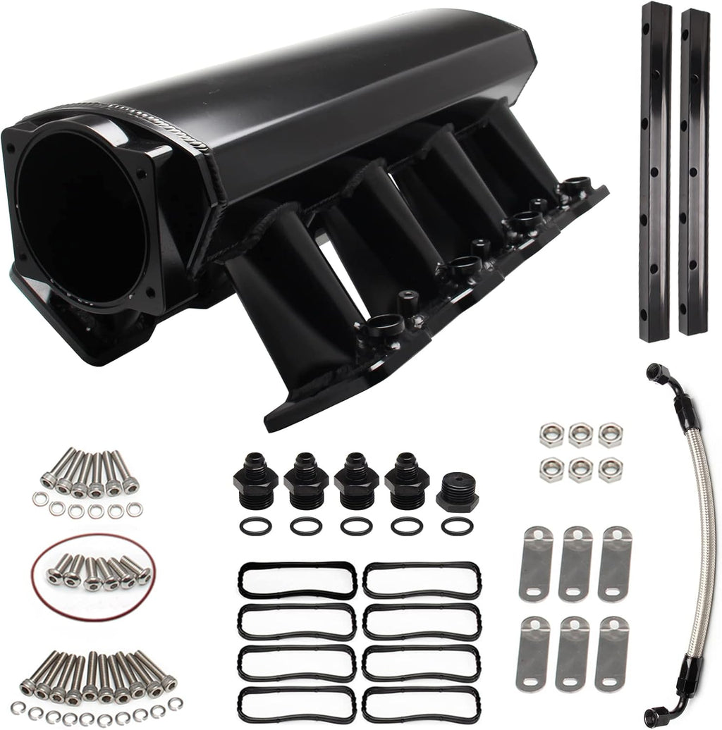 92mm Intake Manifold for Cathedral Port Heads LS Engines Black H28344